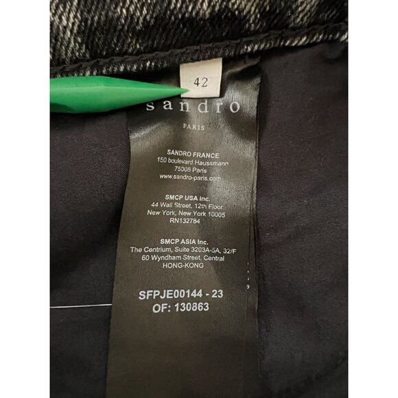 NWOT Sandro Lone Acid Washed Straight Leg Jeans Distressed Black Size 10… - Picture 11 of 16
